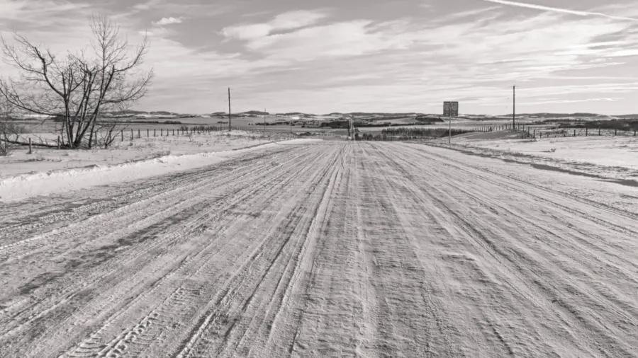 snowy back roads