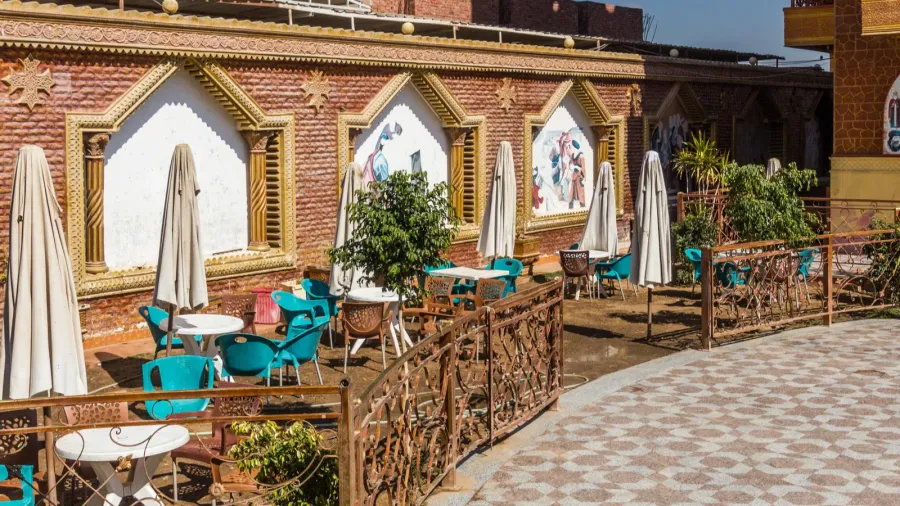 sohag egypt feb 11 2019 courtyard of the coptic orthodox
