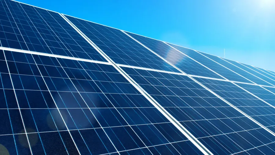 solar panel with sun