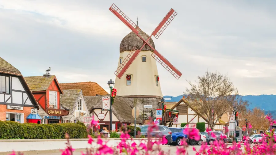 solvang california usa  december 8 2022 windmill in