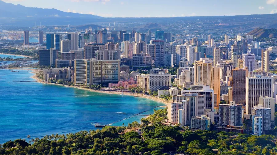 spectacular view of honolulu city oahu