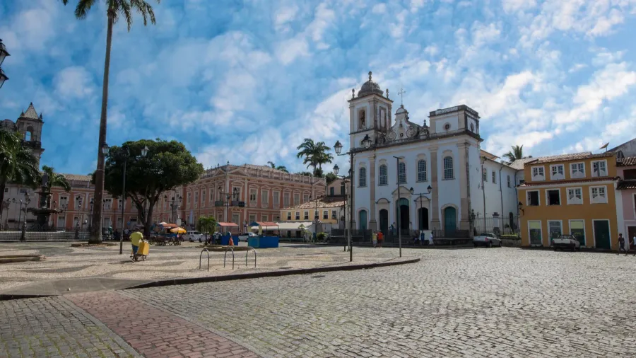 square in the historic center in pelourinho in the city