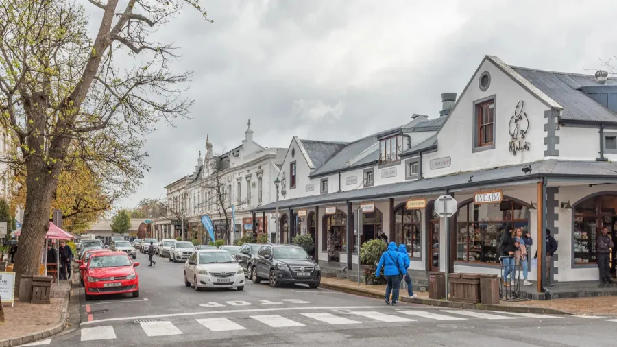 stellenbosch south africa august 16 2018 a street scene in