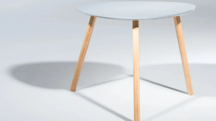 stool with white top and wooden legs
