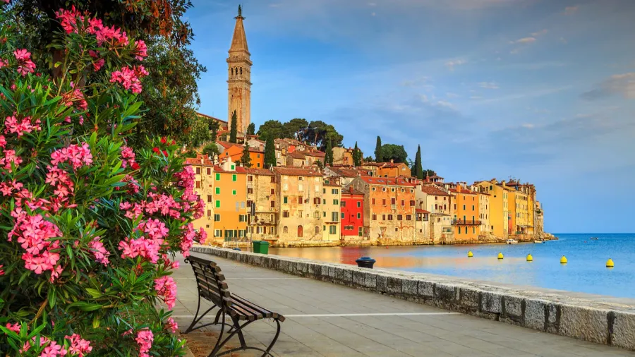 stunning cityscape with rovinj old townistria regioncroatiaeurope
