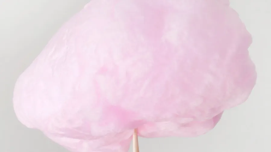 sweet pink cotton candy on white background