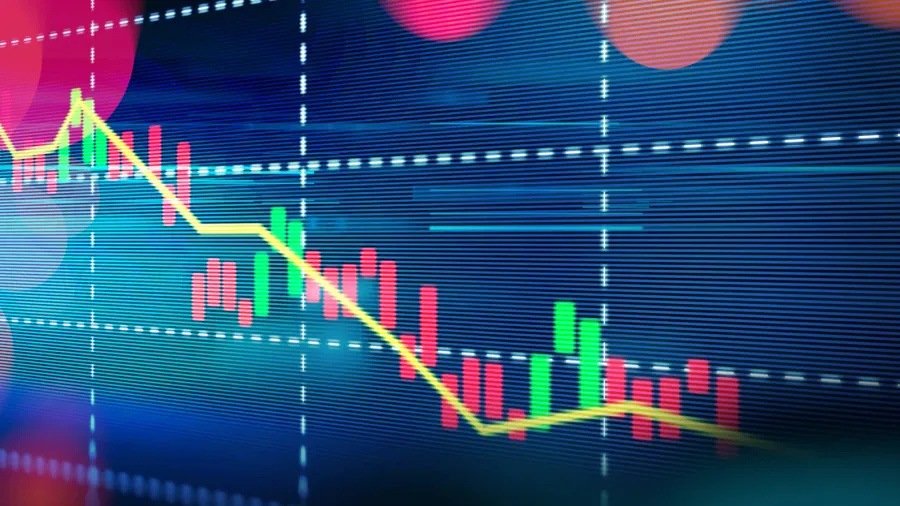 technical financial graph on technology abstract background