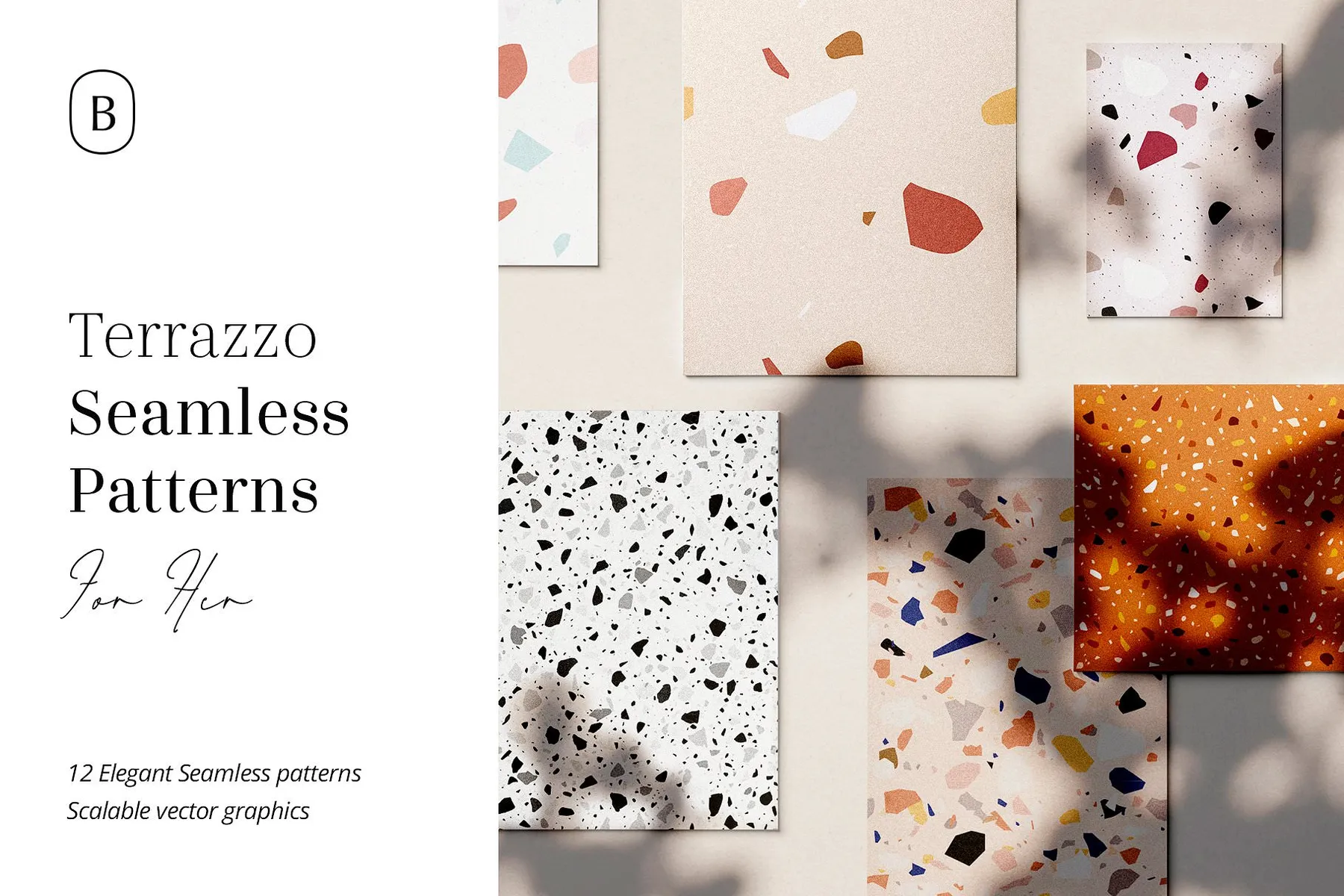 Terrazzo seamless patterns.