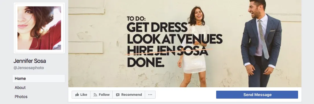 Facebook page cover inspiration - image with text
