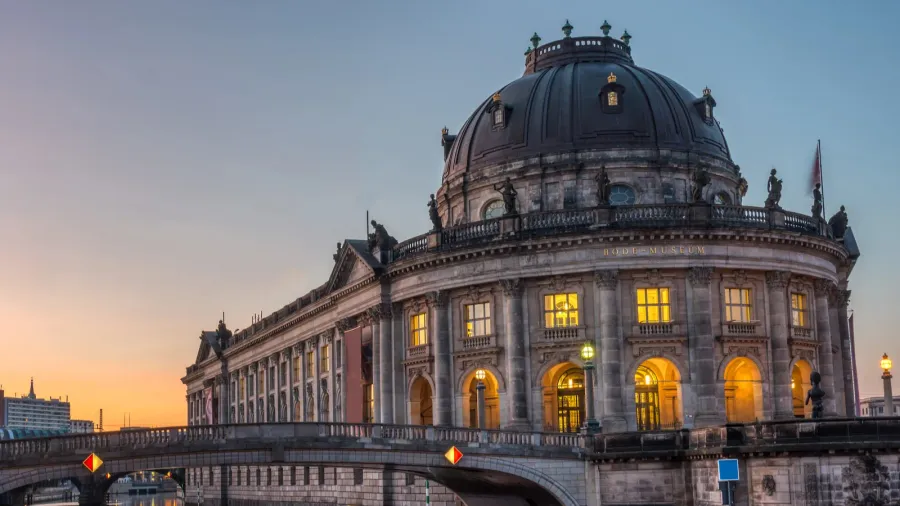 the bode museum and the television tower in berlin at