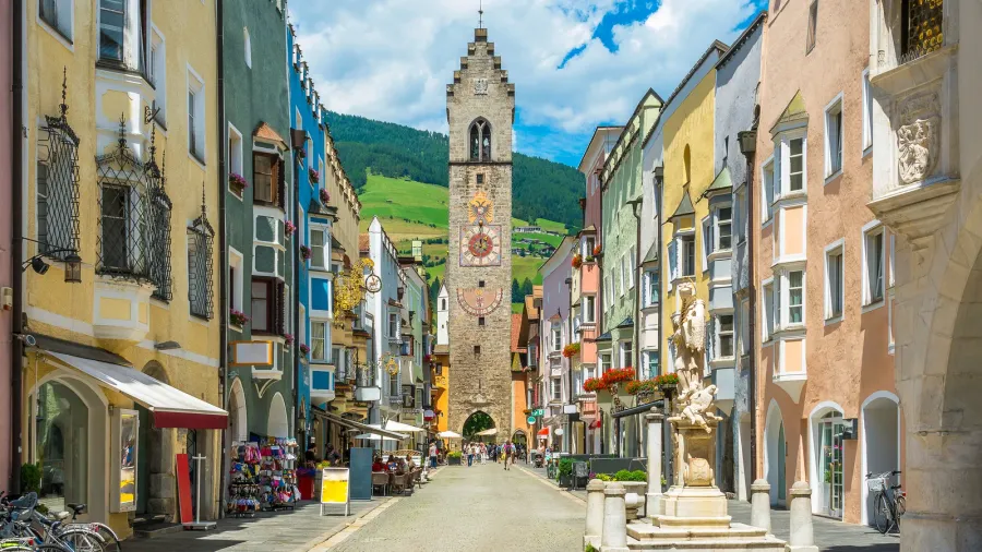 the colorful town of vipiteno trentino alto adige northern italy