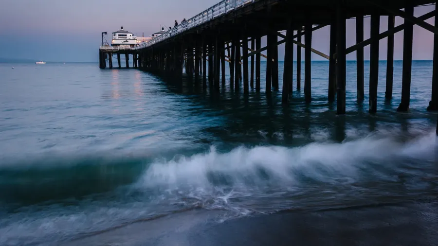 the malibu pier at twilight in malibu california