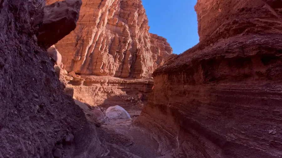 the narrows of cathedral canyon that follows cathedral wash toward