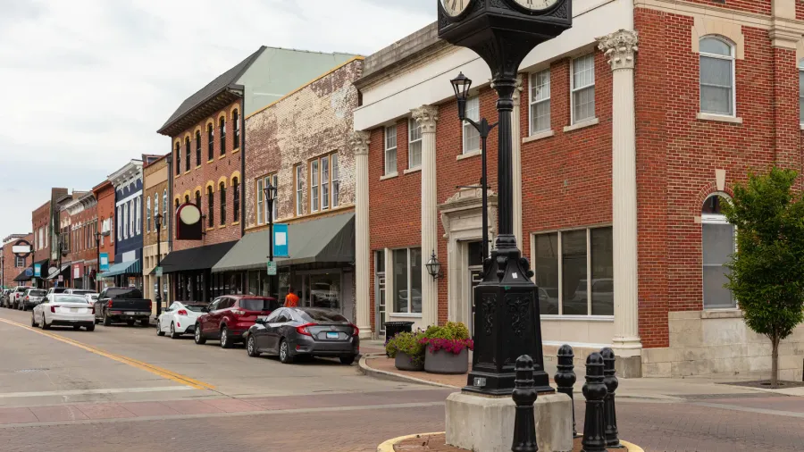 the old historic buildings at main street in cape girardeau
