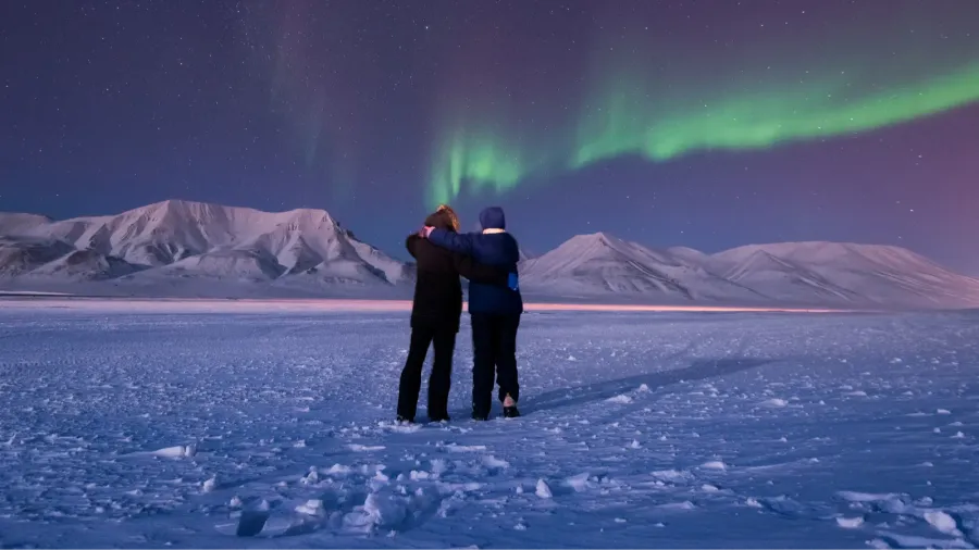 the polar arctic northern lights aurora borealis sky star in