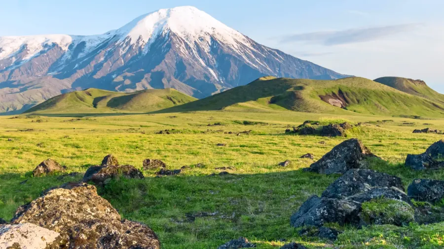 the slopes of the volcano tolbachik kamchatka russia