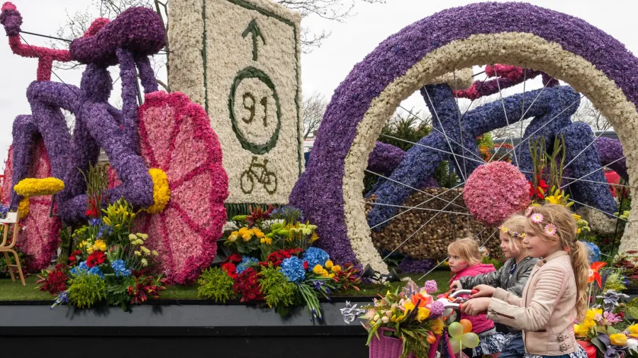 the traditional flowers parade bloemencorso from noordwijk to haarlem