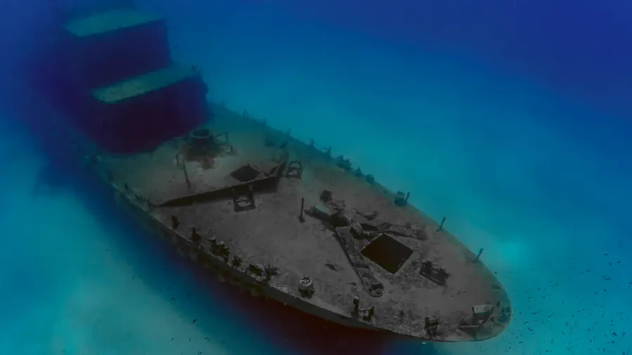 the wreck of the p31 patrol boat in comino malta