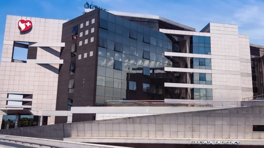 thessaloniki greece  may 10 2022 interbalkan medical center exterior