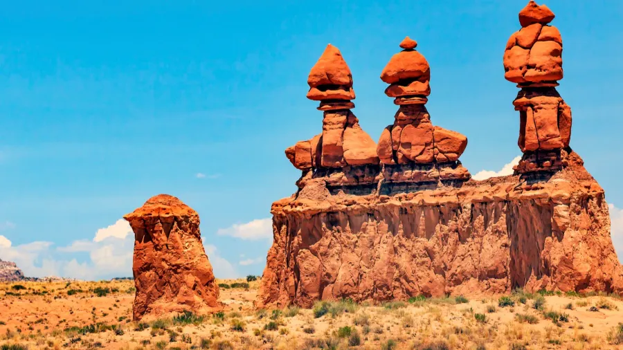 three sisters hoodoos goblin valley state park rock canyon utah