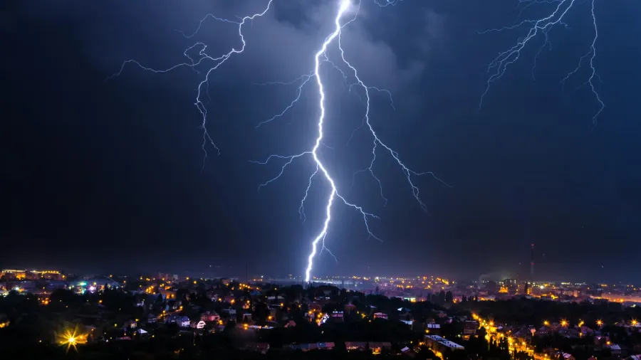 thunderstorm in clouds