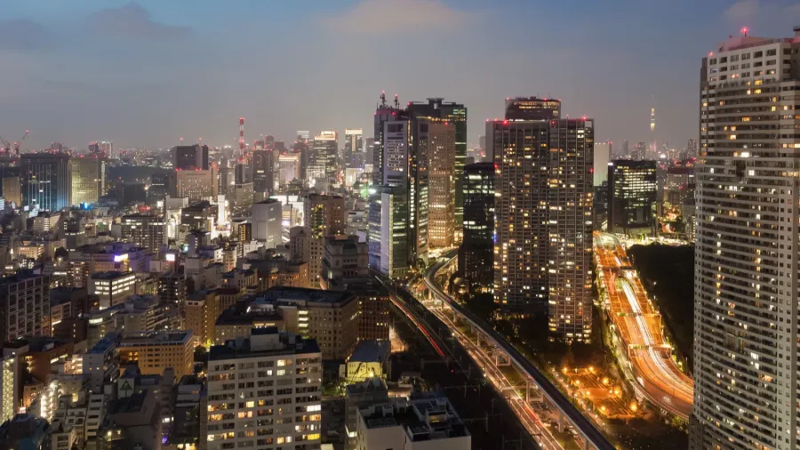 tokyo cityscape and tokyo sky
