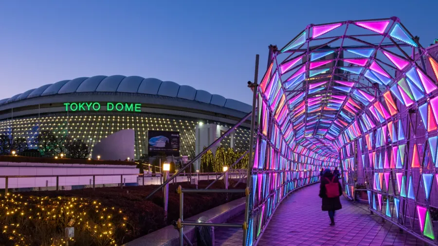tokyo japan  13 feb 2018 tokyo dome arena and