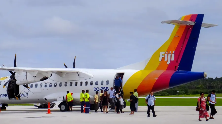 tongatapu tonga  november 10 fiji airways airplane at fuaamo