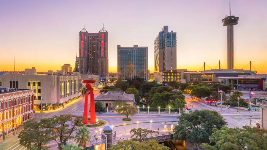 top view of downtown san antonio in texas usa