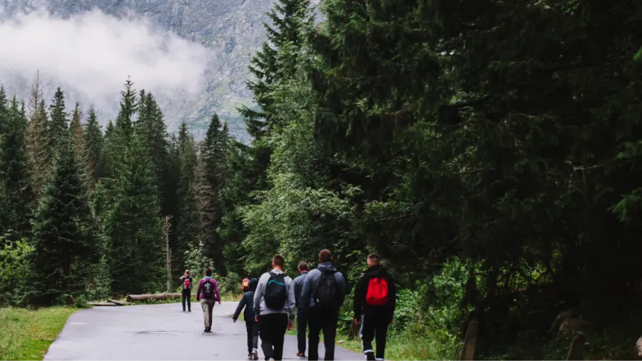 tourist travel to a morskie oko zakopane poland