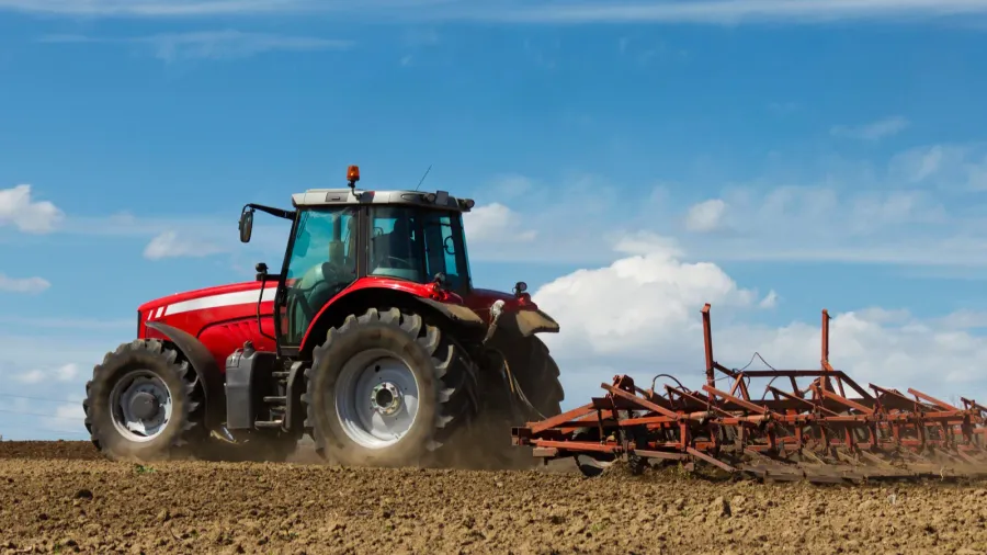 tractor and plow
