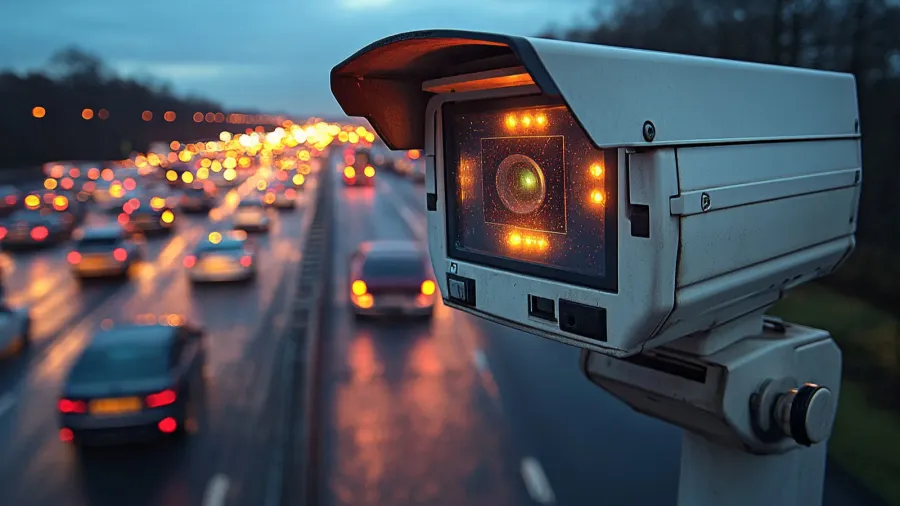 traffic lights on the road in the city