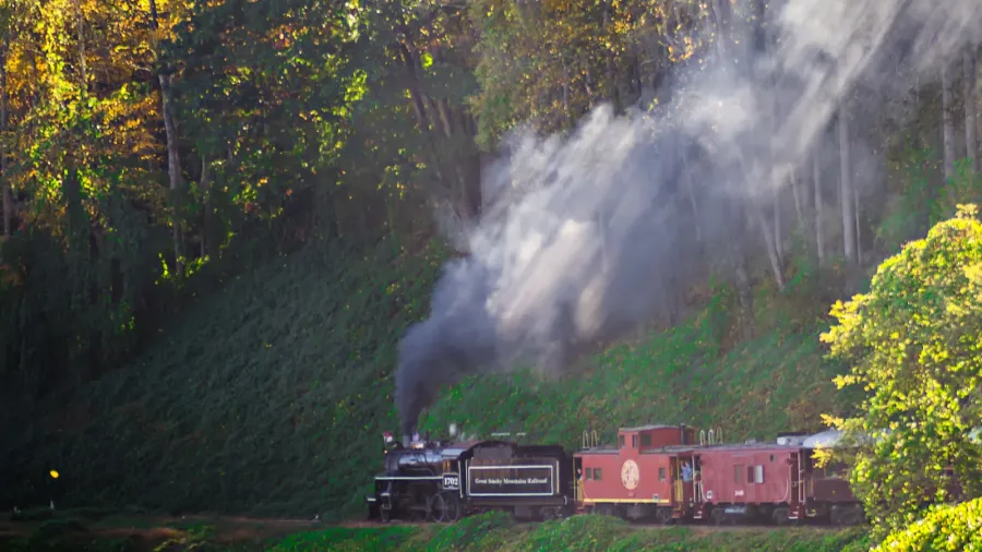 train passenger car of great smoky mountains railroad