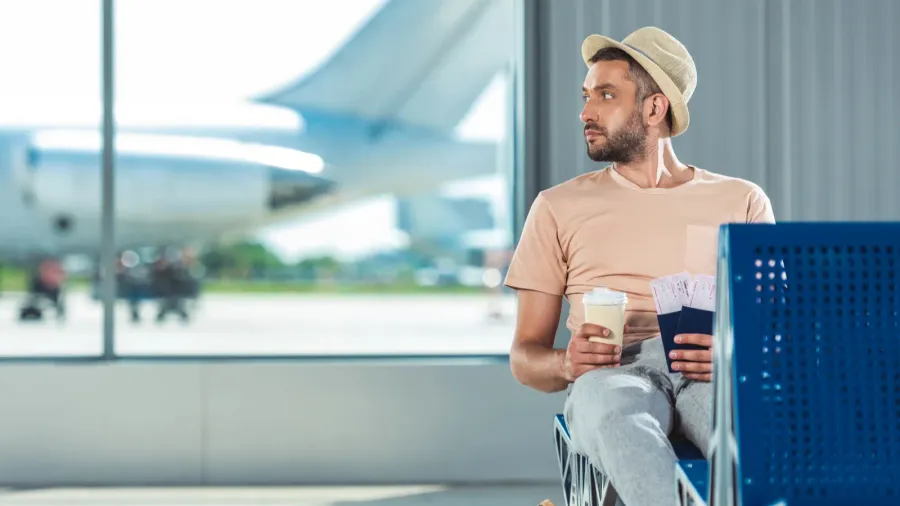 traveler with passports and tickets
