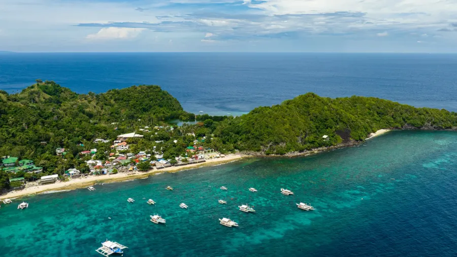 tropical island with a beach apo island popular dive site