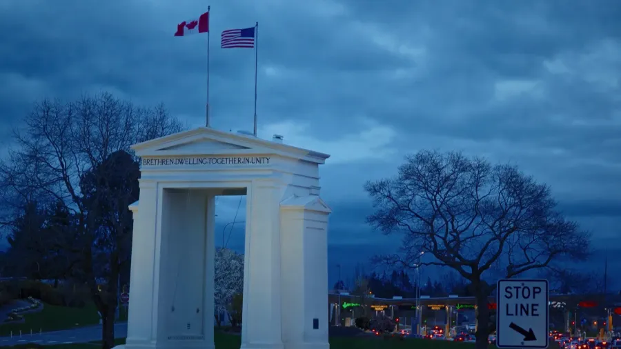 uscanadian border canada  april 11 2017  us canadian