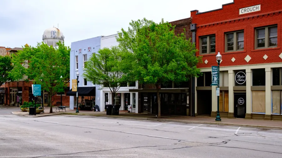 mckinney texas  usa  april 5 2020 historic downtown
