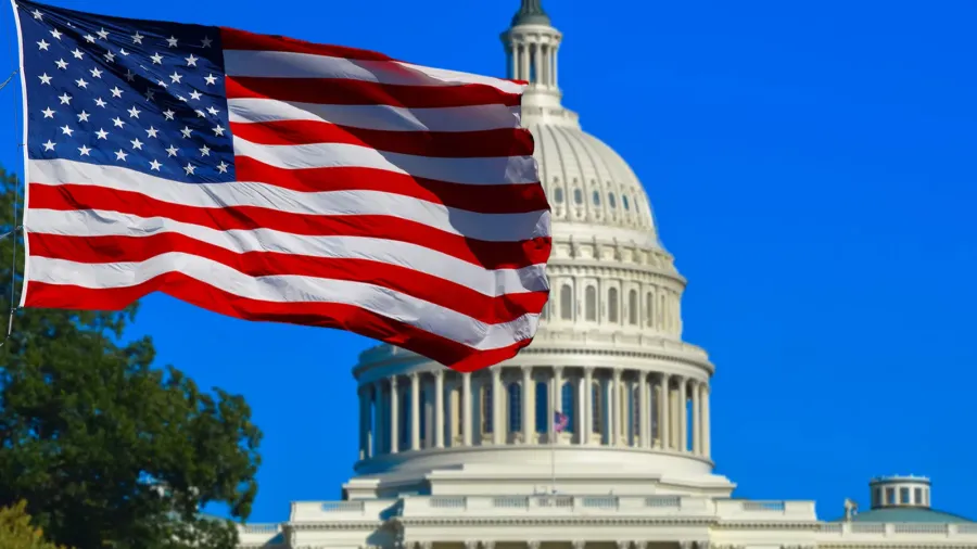 usa flag and capitol building