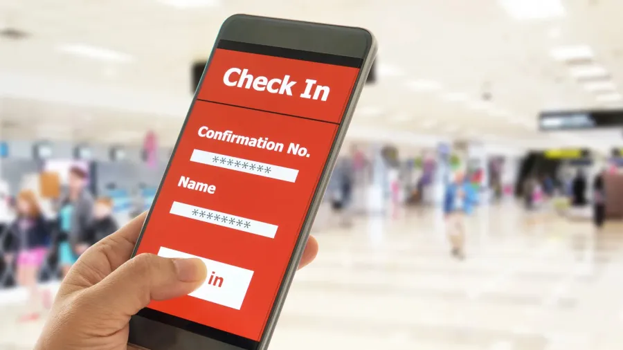 using mobile smart phone check in