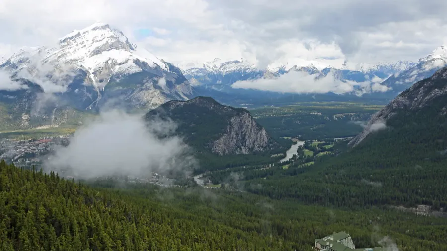 view at banff upper hot springs  banff national park