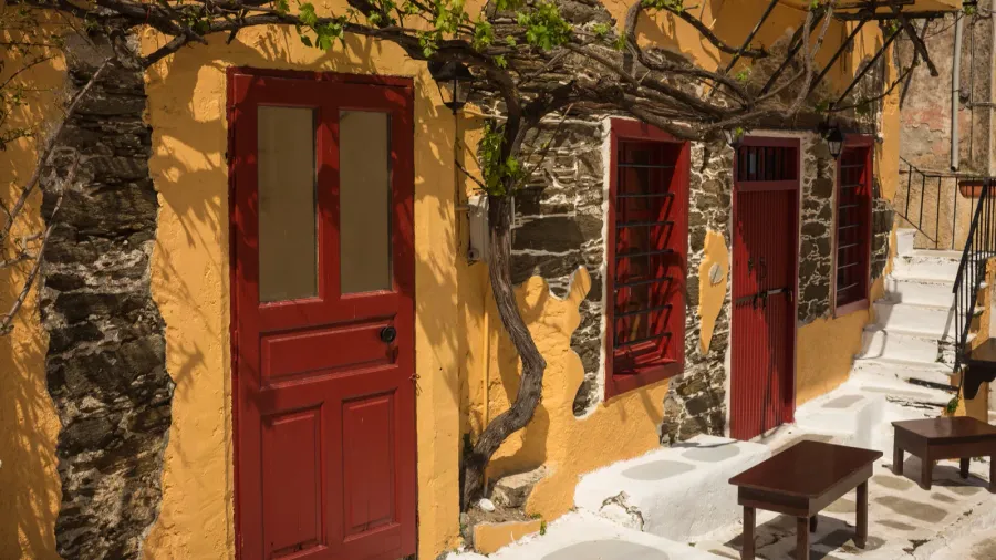 view of kea streets in cyclades
