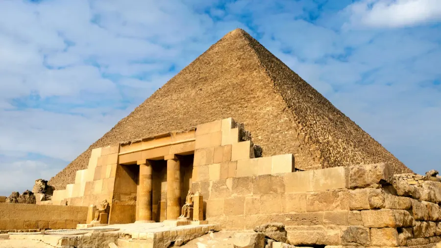 view of one of the great pyramids in giza egypt
