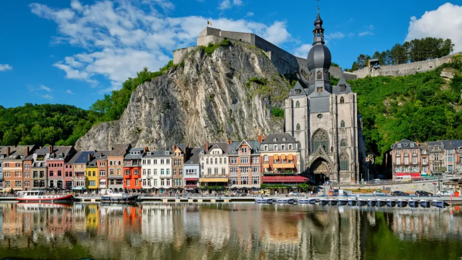 view of picturesque dinant town belgium
