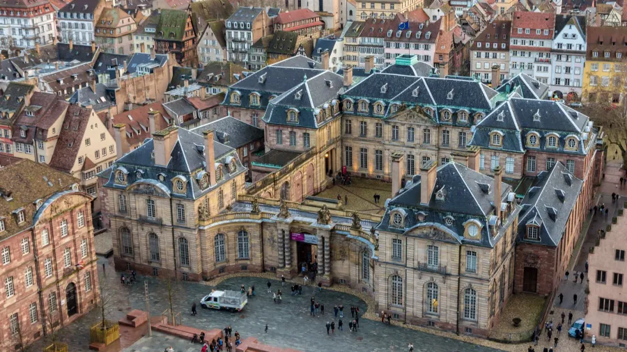 view of rohan palace in strasbourg  alsace france