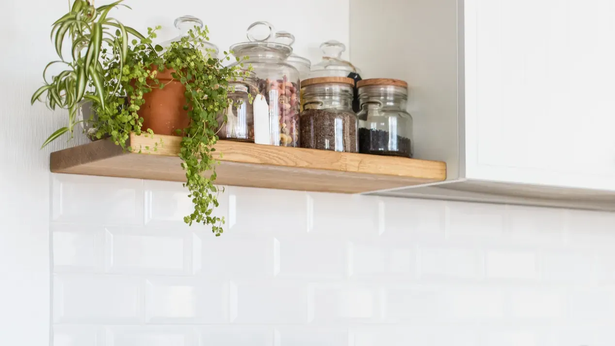 view on white kitchen in scandinavian style kitchen details coffee
