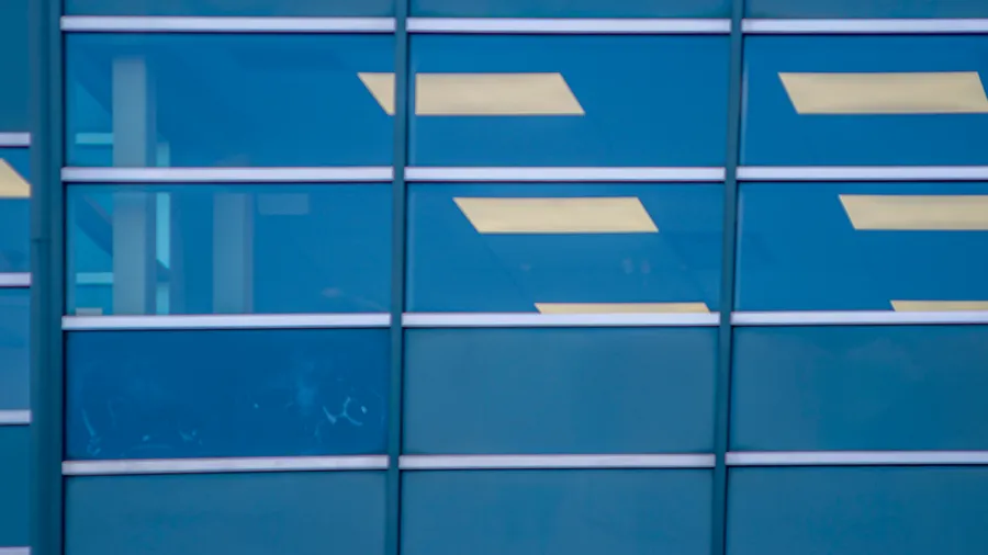 View through windows inside an empty office