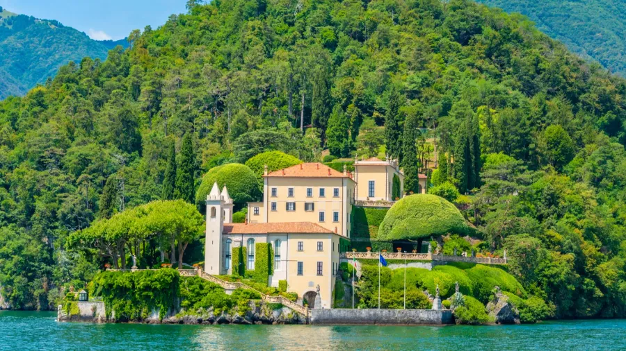 villa del balbianello at lake como in italy