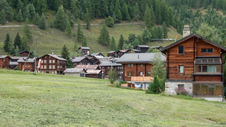 village of geschinen in valais in swiss
