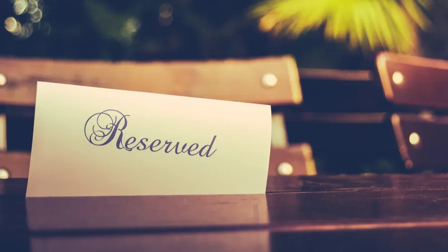 vintage reserved restaurant table