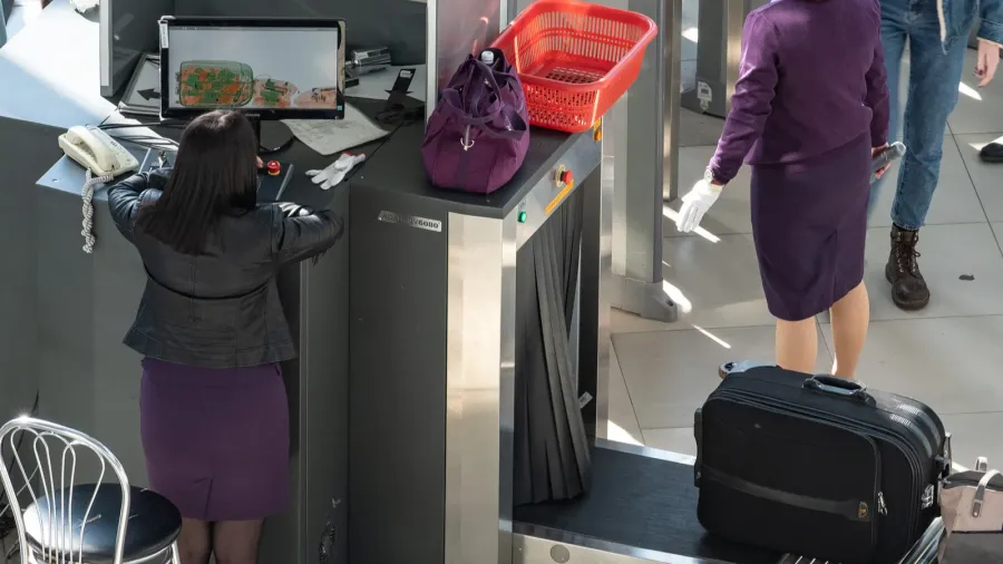 vladivostok russia  september 26 2018 passengers pass a baggage